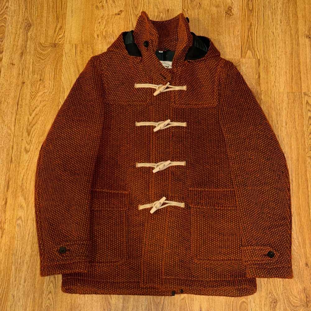 Original Montgomery Wool Duffle Hooded Coat Made In England Size Medium NWOT